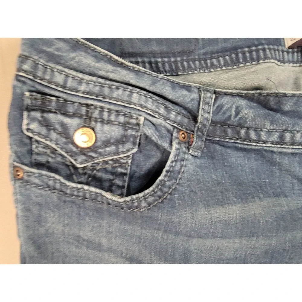 Vigoss Bootcut Jeans Womens 22 Medium Wash Flap Pocket Stretch Denim Blue